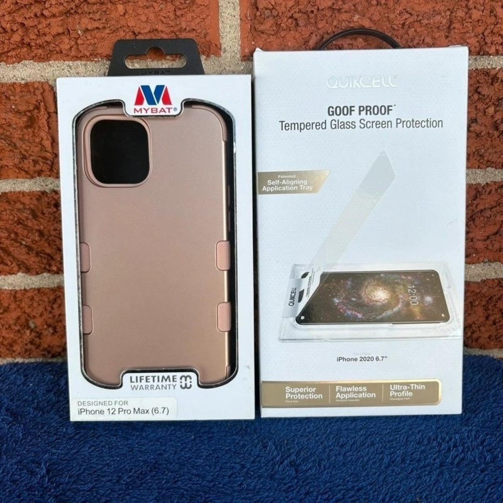 MYBAT Tuff iPhone 12 Pro Max Rose Gold Case + Glass Screen Protector*